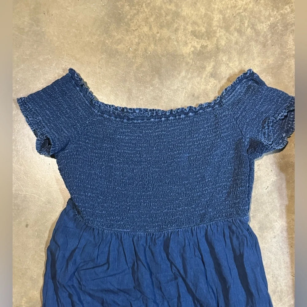 Old Navy Navy Blue Chambray Midi Dress Size XL